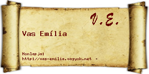 Vas Emília névjegykártya